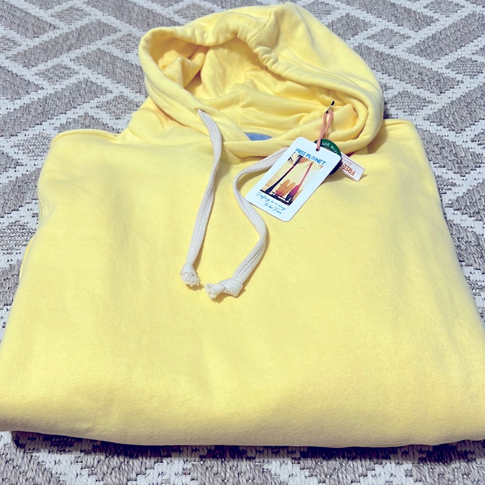 Free Planet Yellow Men’s small hoodie